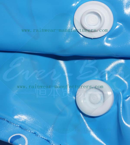 Blue PVC totes rain poncho buttons